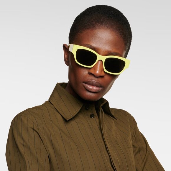 Celine Men Sunglasses CL40197U MONOCHROMS 93A Lime Green Grey Cat Eye BRAND NEW - Picture 11 of 13